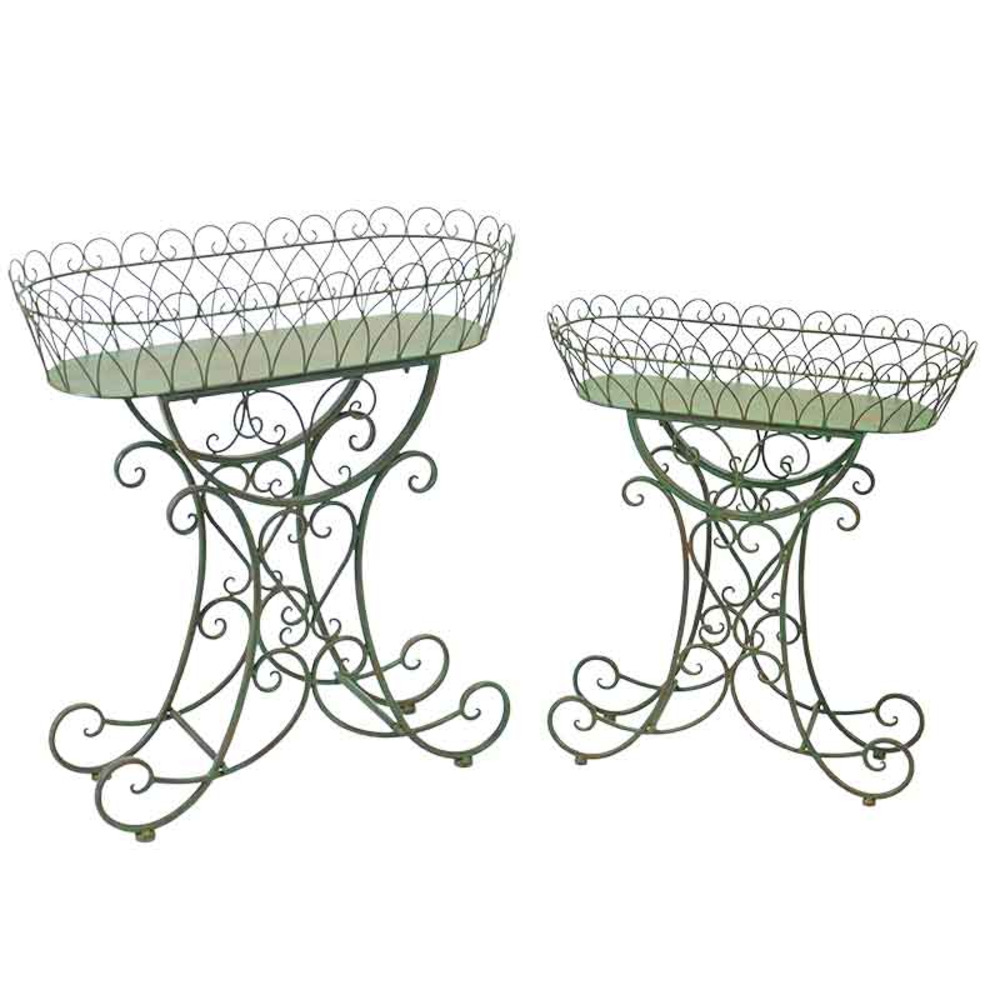 Ensemble de 2 jardinières ovale 74x34x82cm