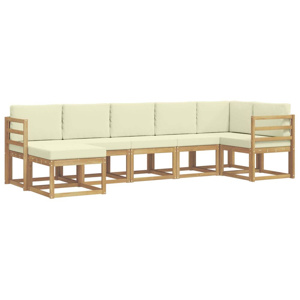 Ensemble de canapés d'extérieur 7 pc blanc et crème polyester