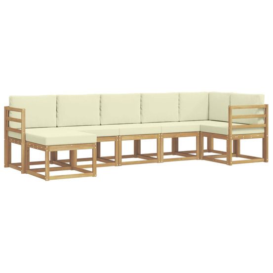 Ensemble de canapés d'extérieur 7 pc blanc et crème polyester