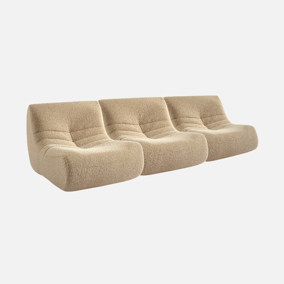 Chauffeuse tissu effet alpaca 3 places, l 91 x p 105 x h 72cm