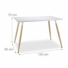 Table salle à manger salon style nordique blanche - 120x80cm