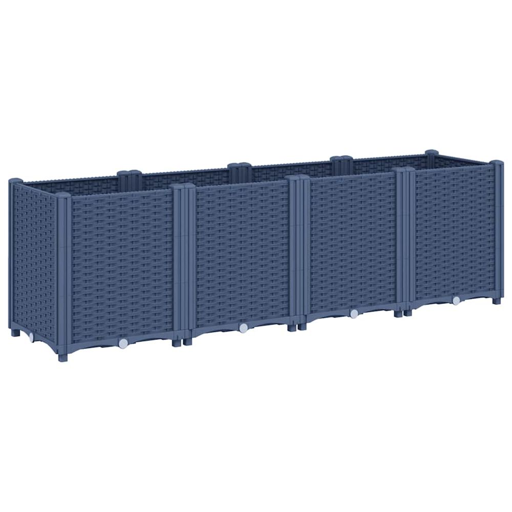 Jardinière d'extérieur bleu gris 160x40x53 cm pp
