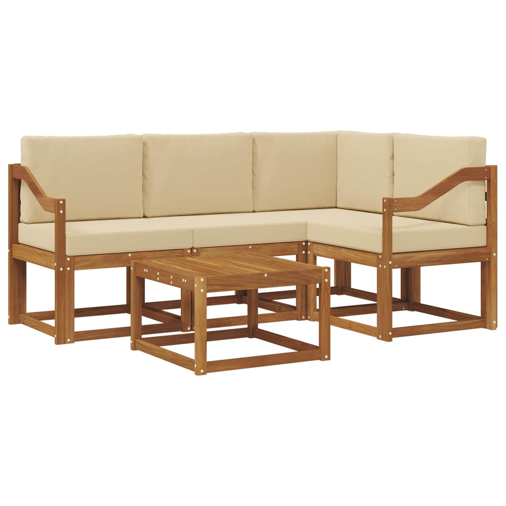 Ensemble de canapés d'extérieur 5 pcs naturel et beige