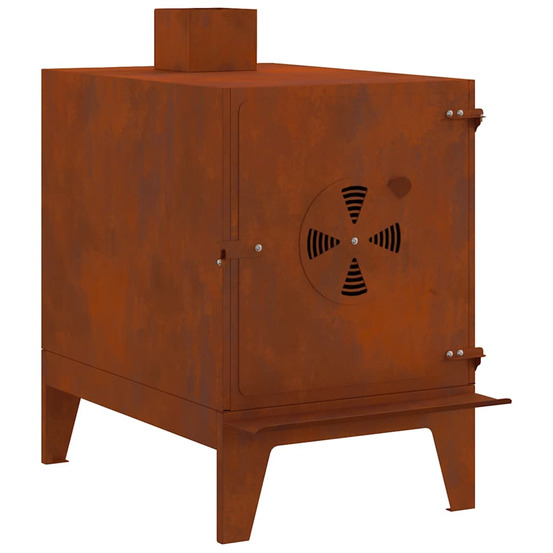 Réchaud de camping 35x50x60 cm acier corten