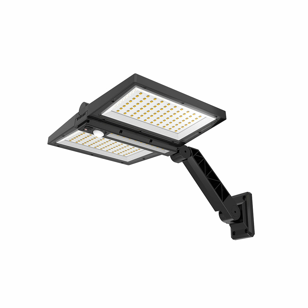 Spot solaire à deux têtes détecteur clipper black noir abs 8,5w
