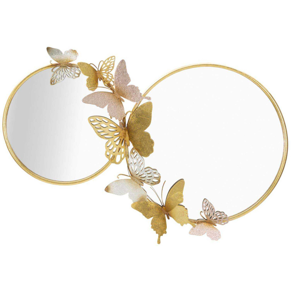 Miroir double avec papillons en métal farfalle 81 x 3 x 52.5 cm