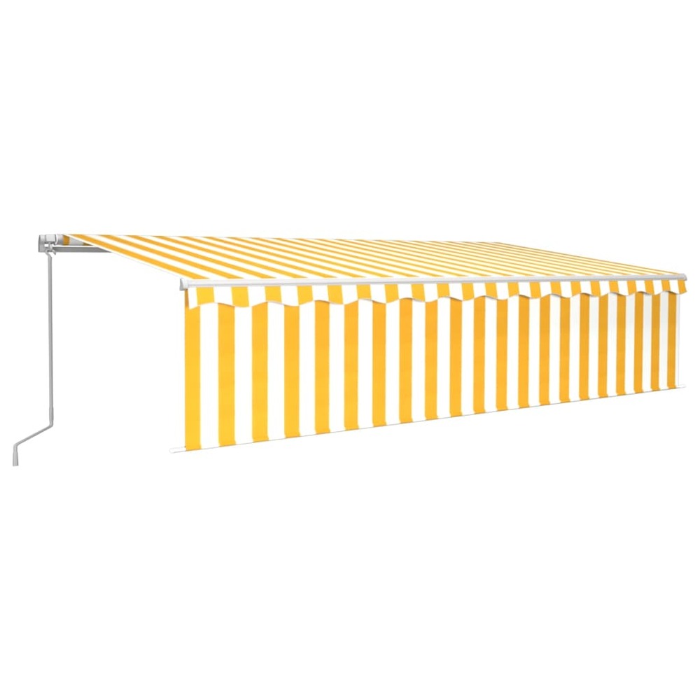Auvent manuel rétractable avec store 6x3 m jaune et blanc