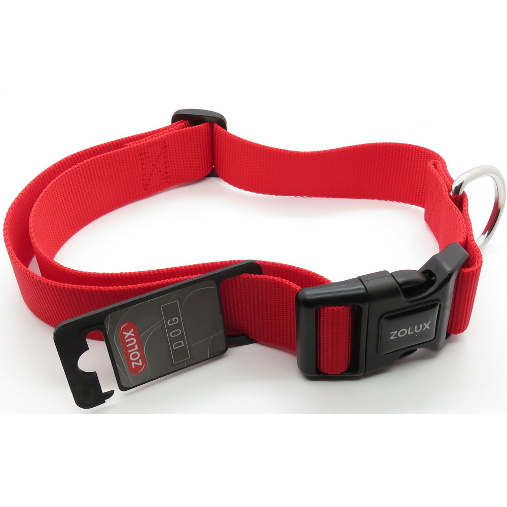 Collier nylon 50 - 80 cm x 40 mm rouge pour chien.