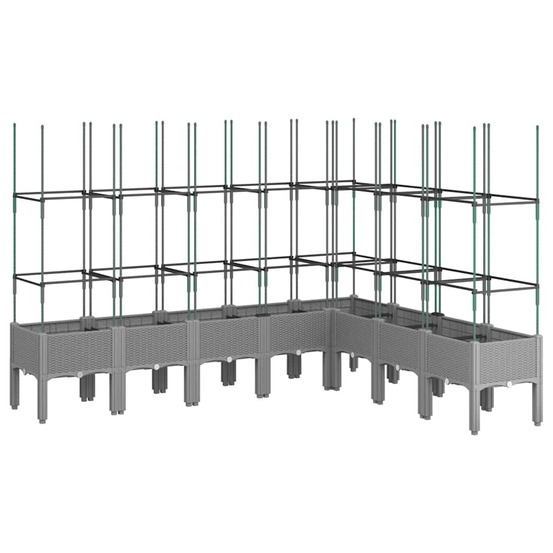 Jardinière avec treillis gris clair 200x160x142,5 cm pp