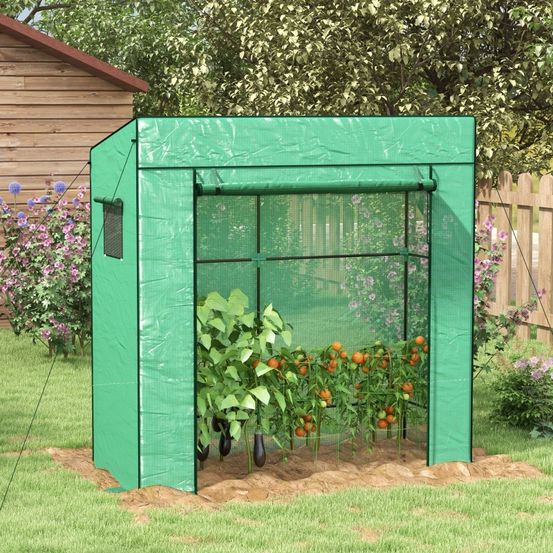 Serre de jardin tunnel acier et pe 196 x 77 x 197 cm verte pour potager accès zippé - comfortxl outdoor living