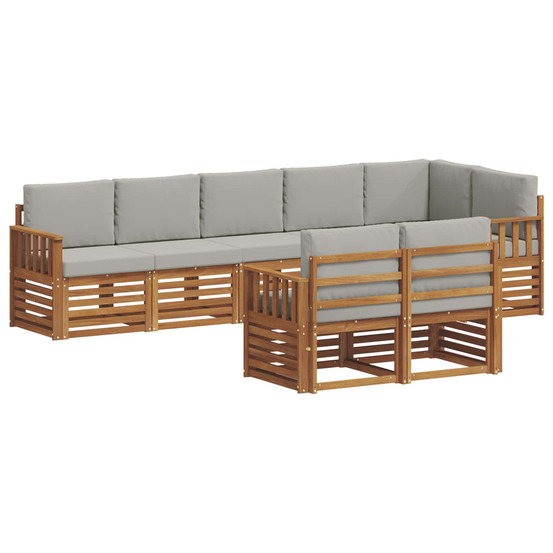 Ensembles de canapés avec coussin 8 pcs gris naturel et clair