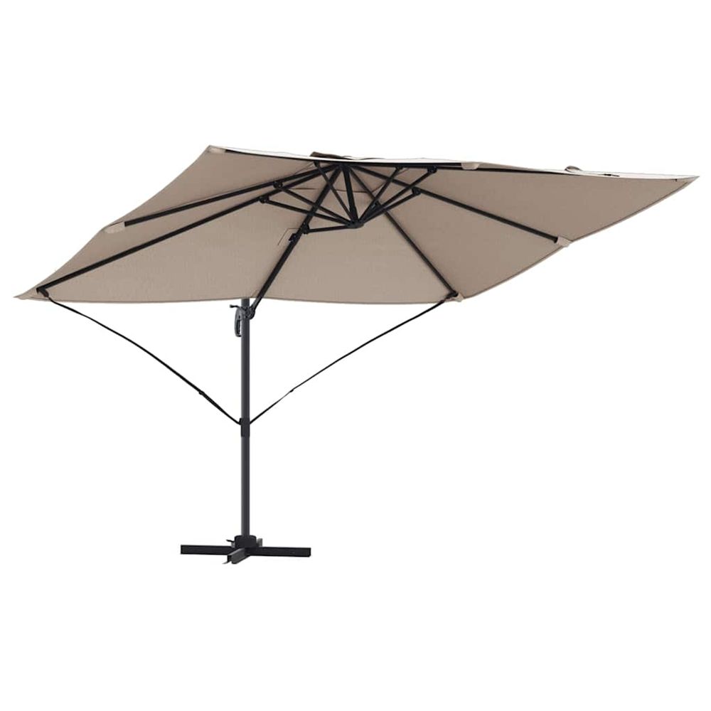 Parasol 351 x 250 x 260 cm polyester et aluminium taupe