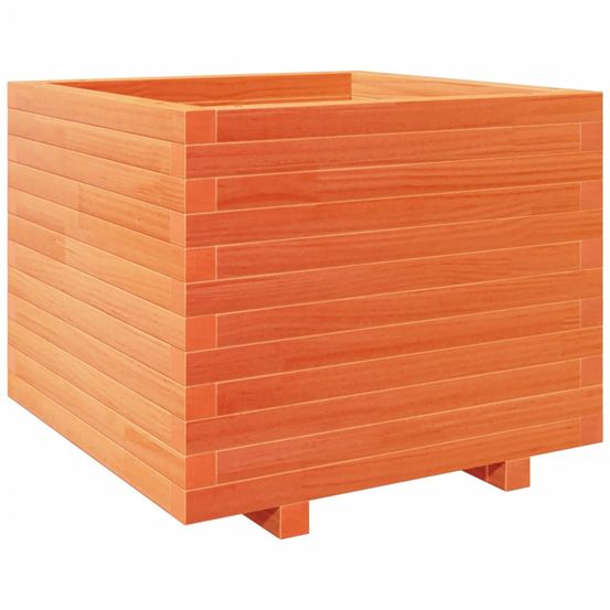 Jardinière d'extérieur cire marron 60x60x49,5 cm bois de pin massif