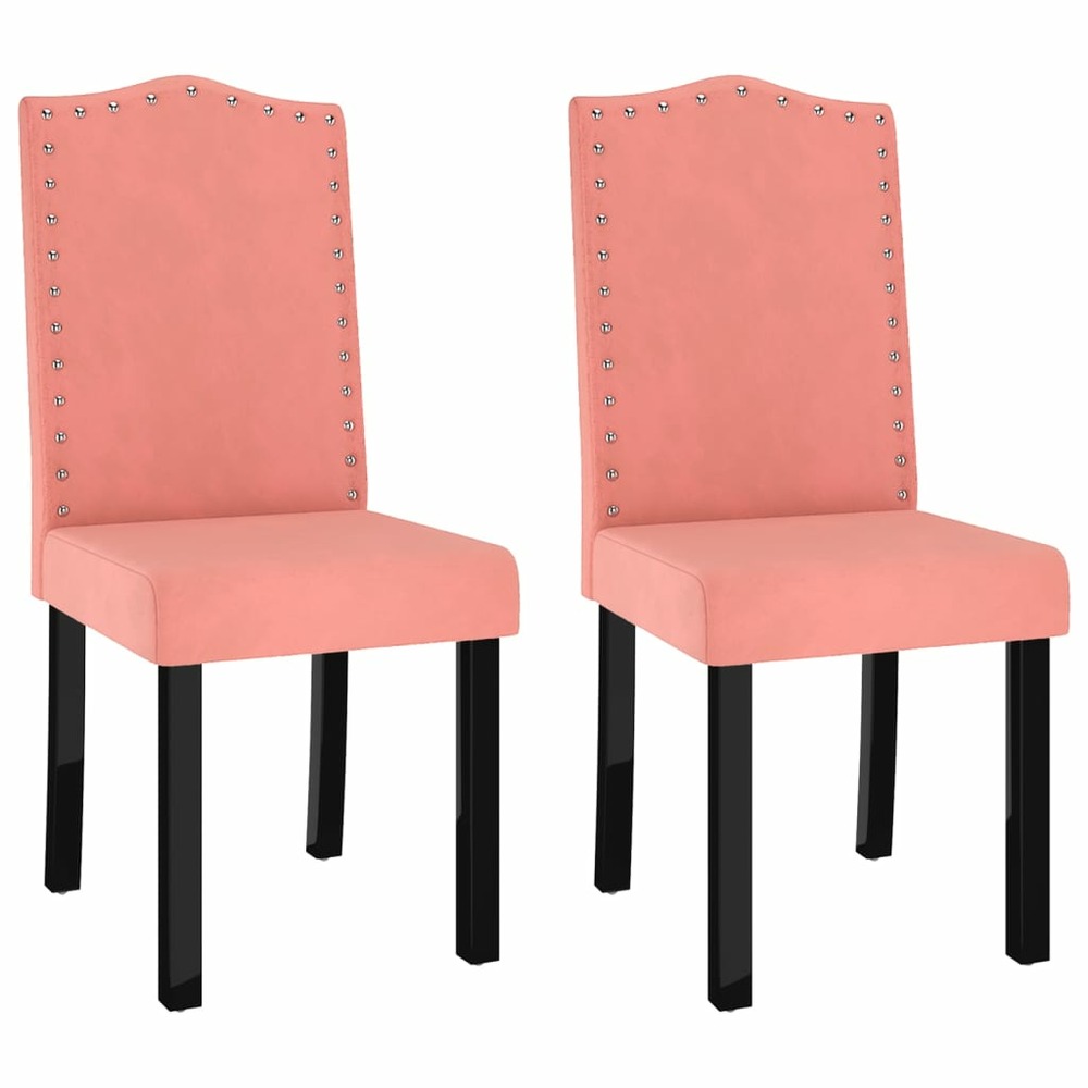 Chaises de salle à manger 2 pcs rose velours