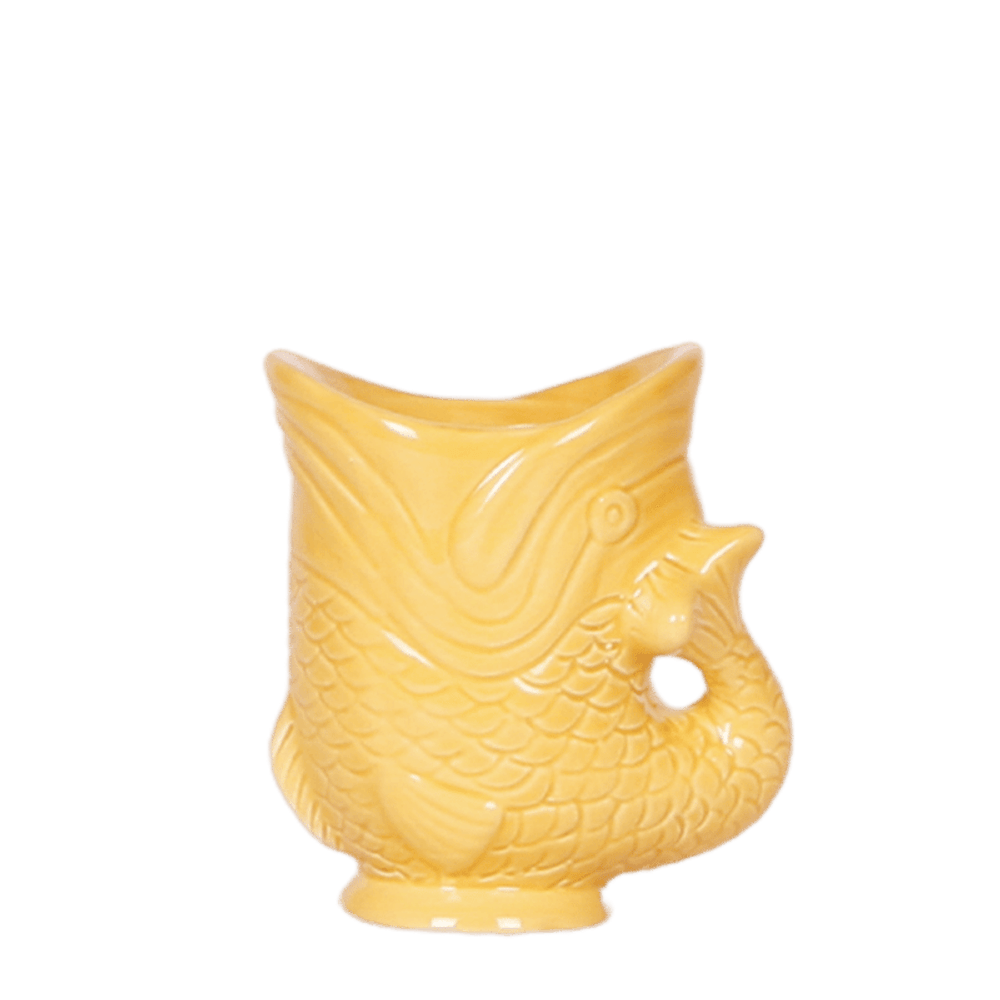 Cache-pot fish jaune orangé - ø6 cm x h12 cm