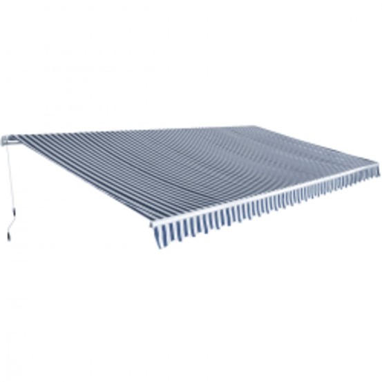Auvent pliable manuel 600 cm bleu/blanc