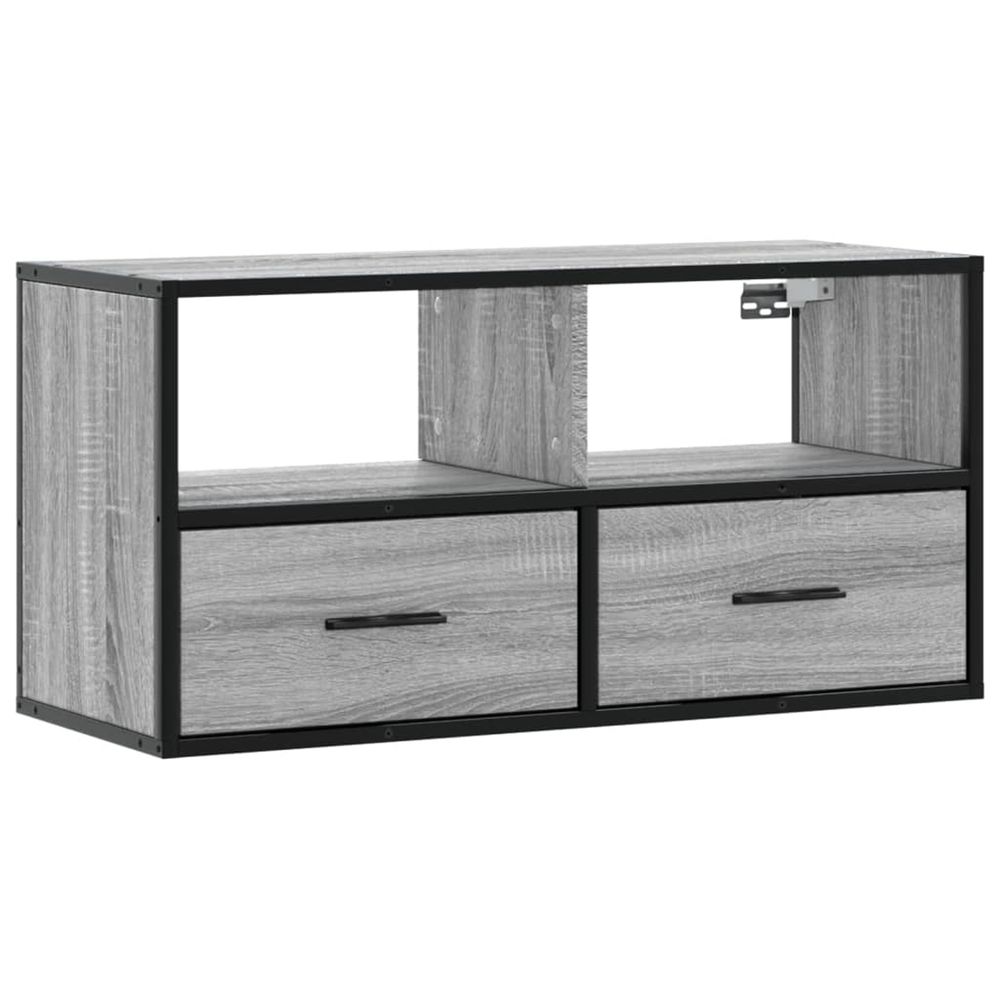 Meuble tv sonoma gris 80x31x39,5 cm bois d'ingénierie et métal