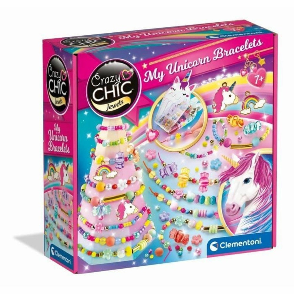 Coffret créatif licorne - créer tes bracelets en perles colorés avec charms et pompons