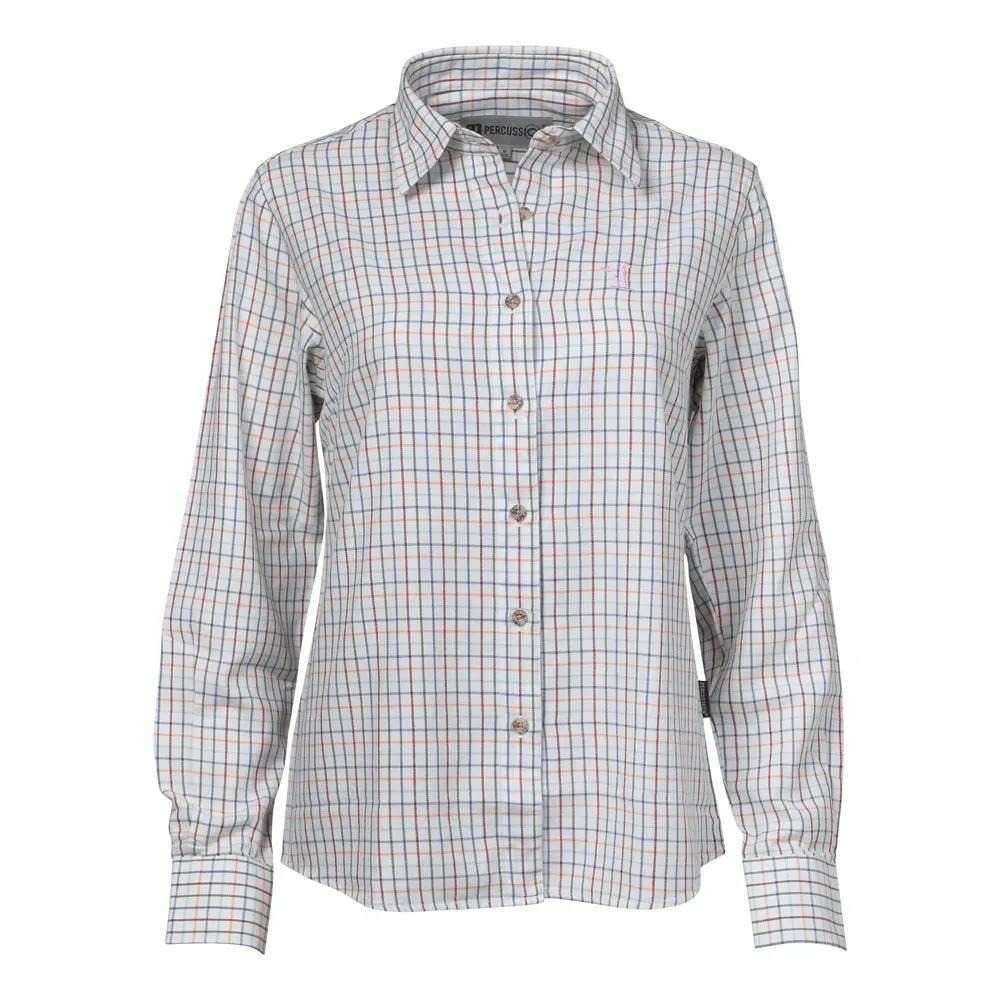 Chemise femme élégante carreaux coton ocre xs à 2xl
