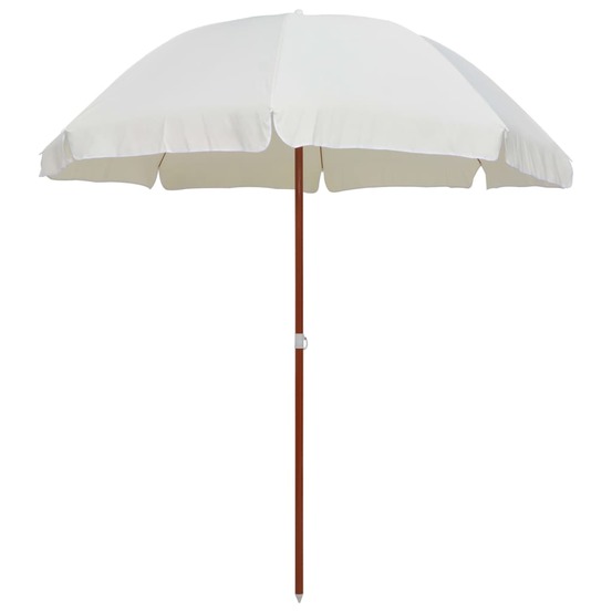 Parasol de jardin avec mât en acier 240 cm sable