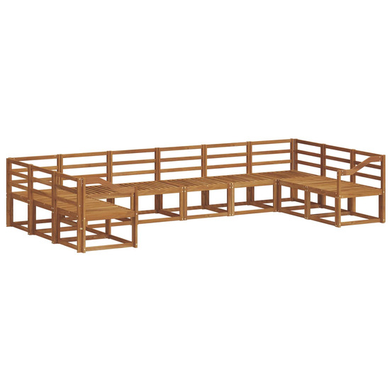 Ensemble de canapés d'extérieur 10 pcs naturel