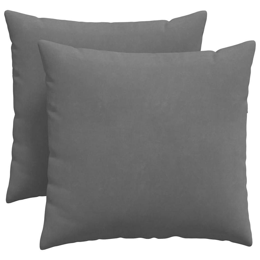 Coussins de canapé 2 pc tissu gris foncé 50 x 50 cm