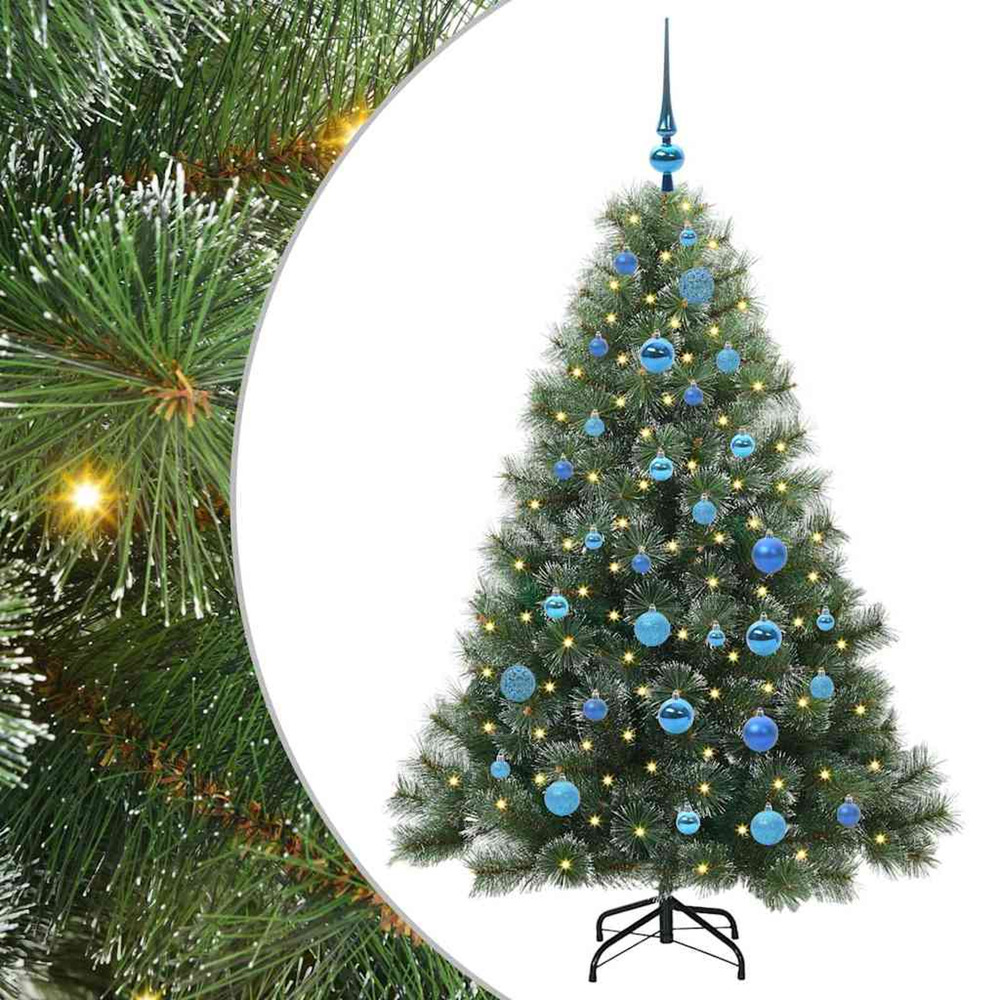 Sapin de noël artificiel avec 150 led vert 150 cm pe et pvc