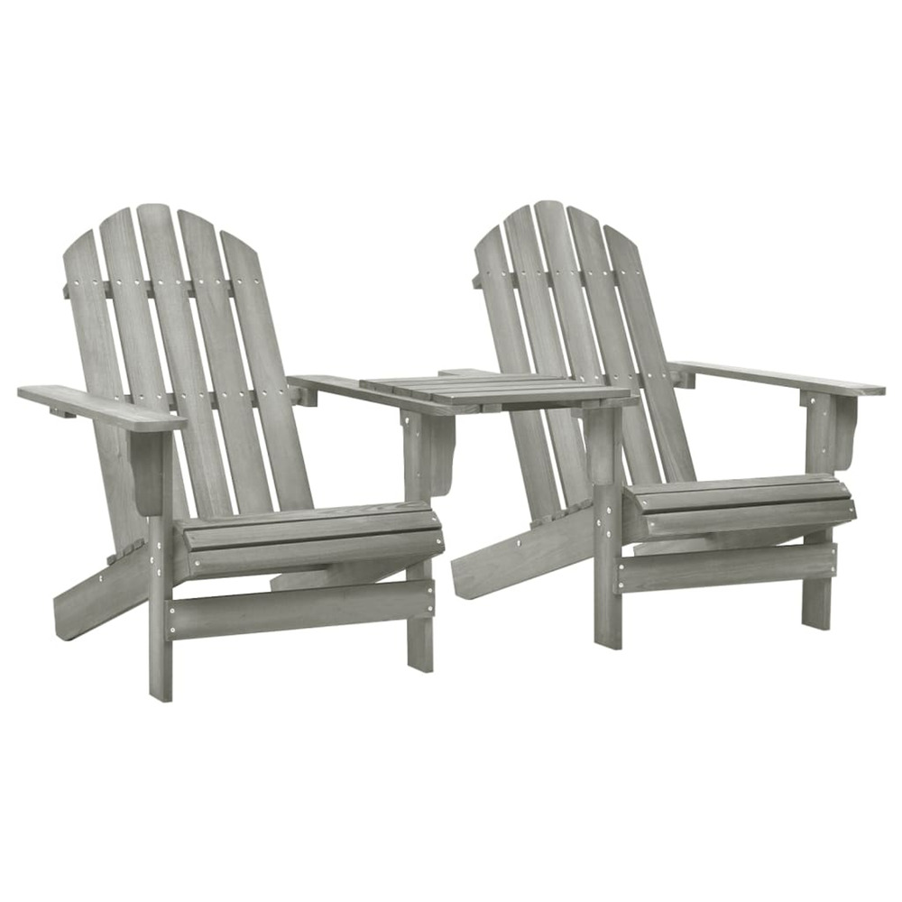 Chaises de jardin adirondack avec table bois de sapin gris