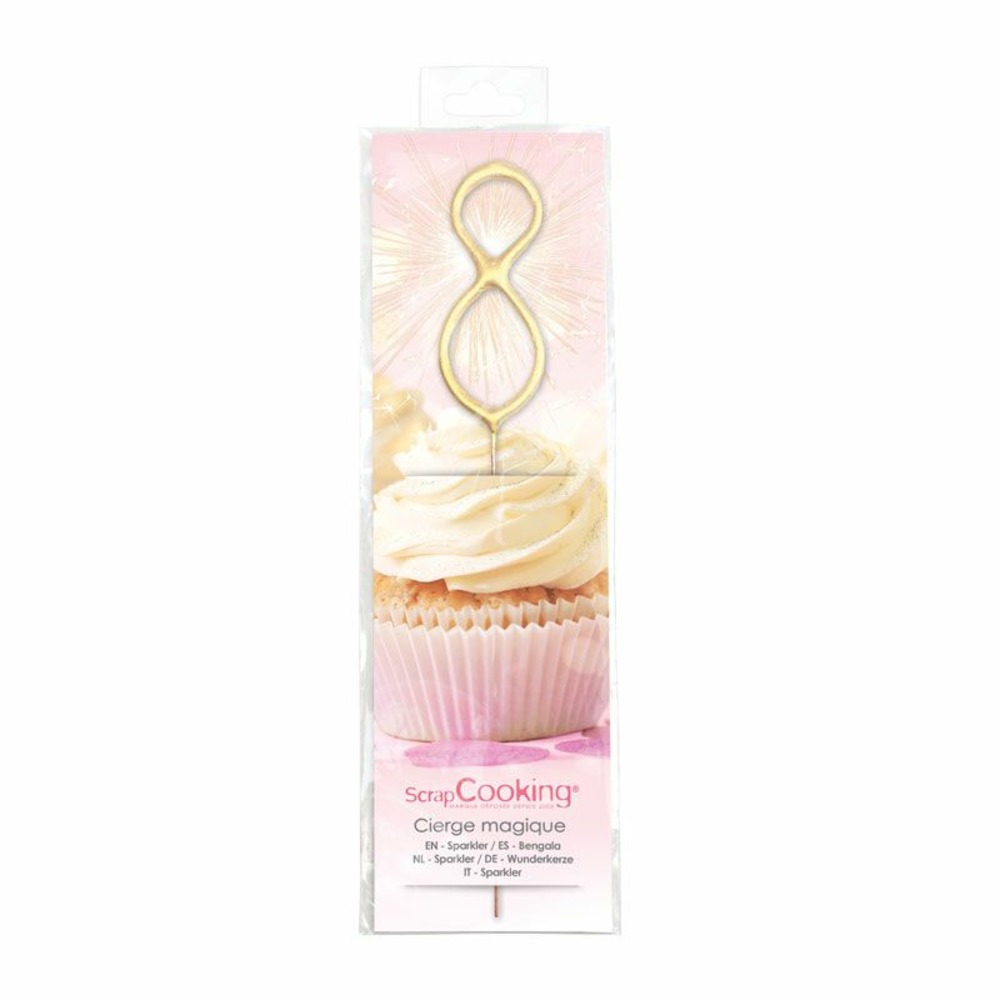 Bougie magique 17,5 cm - chiffre 8