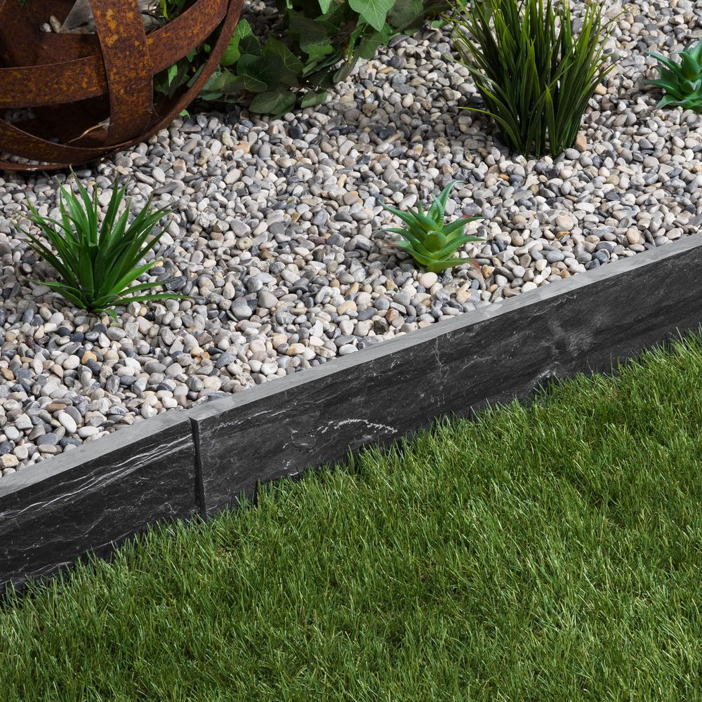 Bordure de jardin ardoise noire 100x10x3 cm (à l'unité) - ro'ma nature