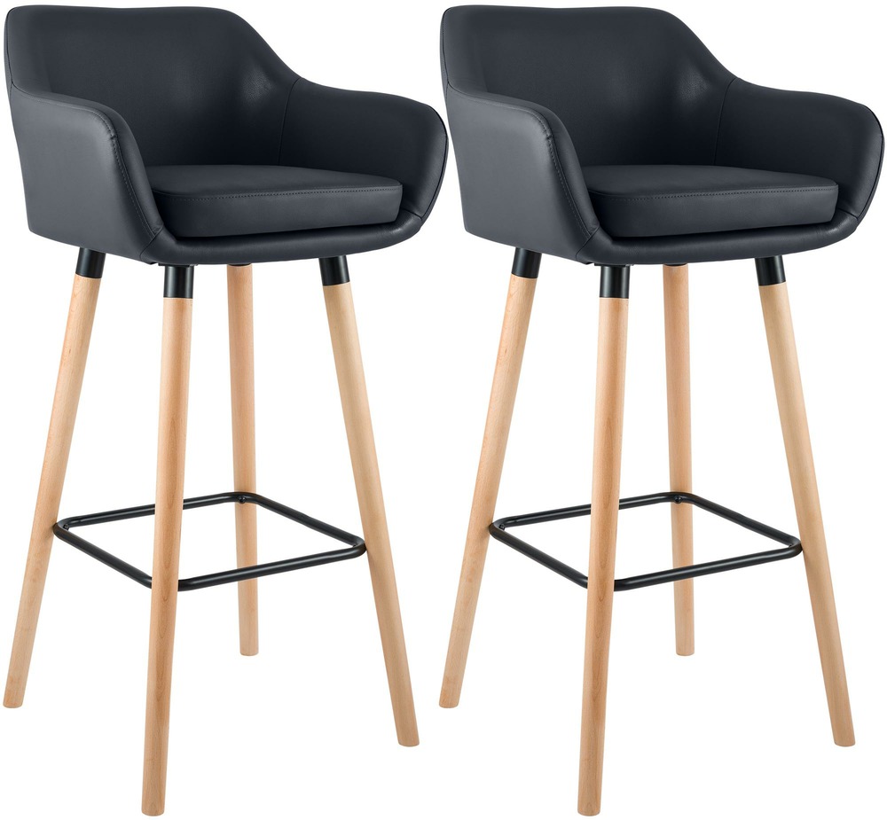 Lot de 2 tabourets de bar grant simili cuir