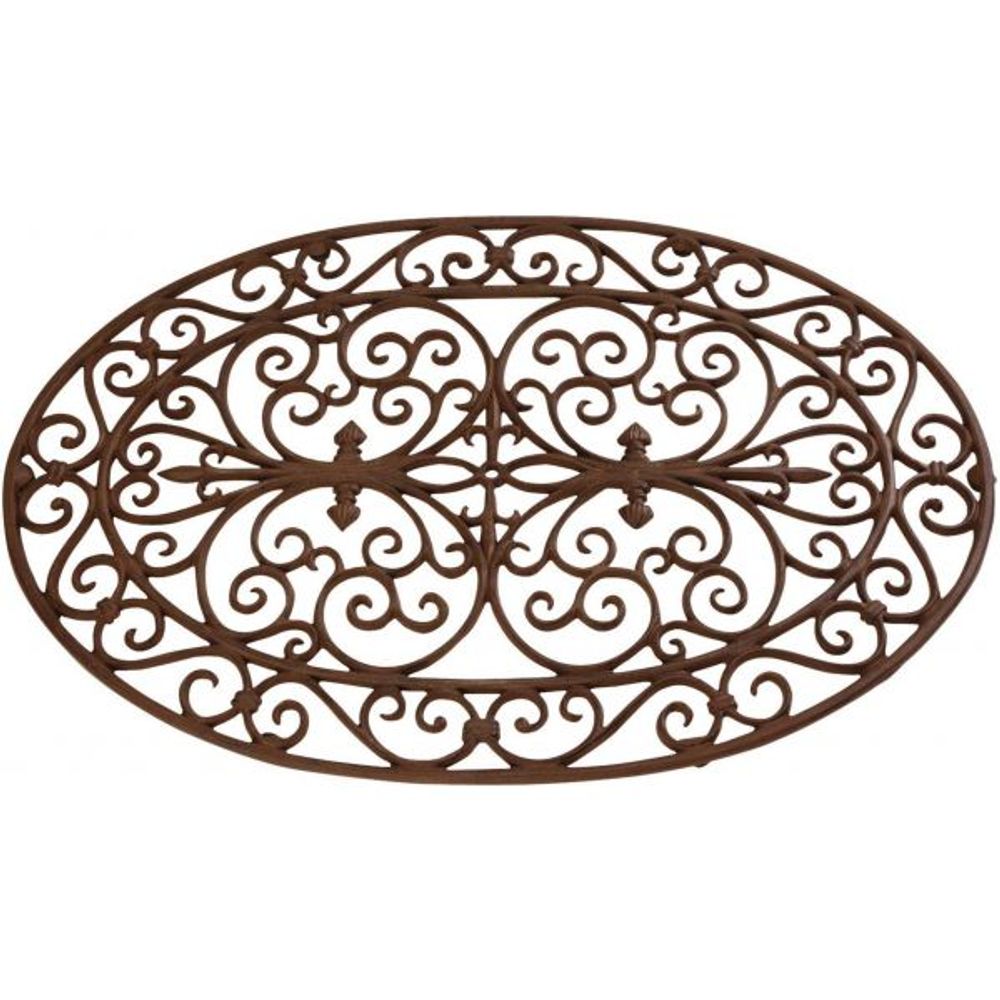 Gratte-pieds paillasson grille en fonte ovale