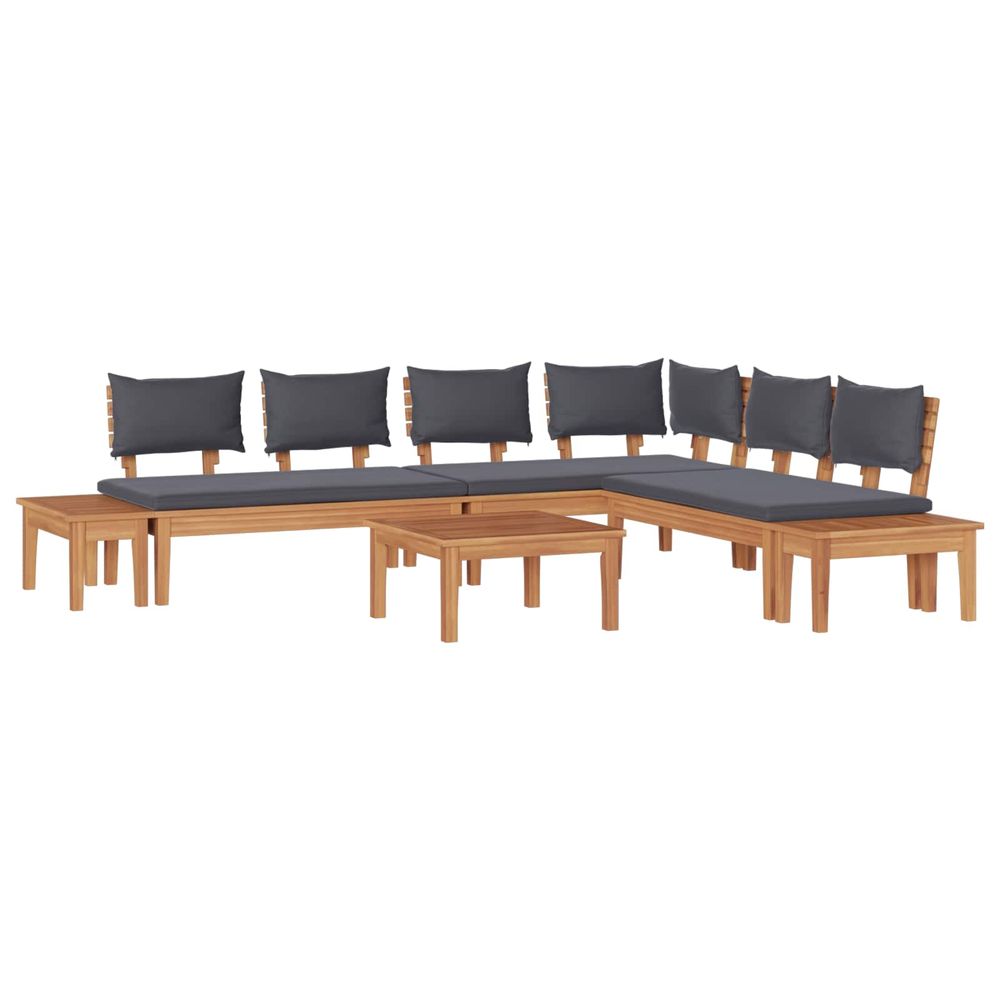 Ensemble de canapé de jardin 3 pc marron et gris