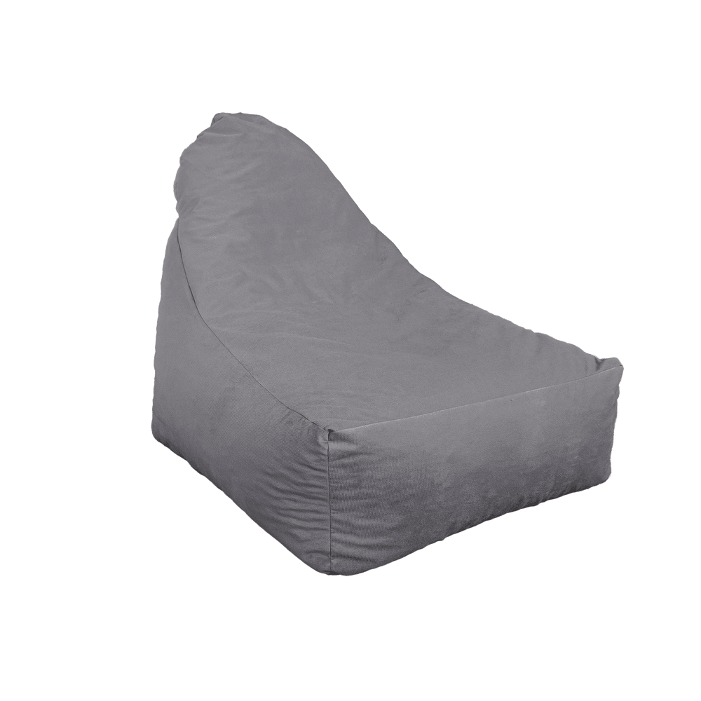 Pouf fauteuil xxl tissu velours - 120x70x90 cm - gris
