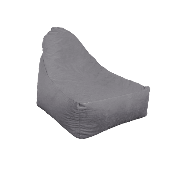 Pouf fauteuil xxl tissu velours - 120x70x90 cm - gris