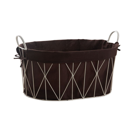 Corbeille à linge ovale métal et coton