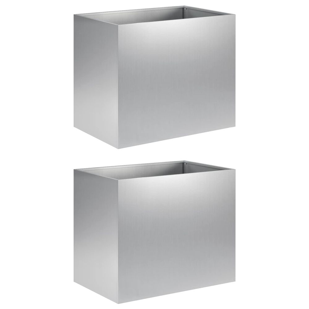 Cache-pot de jardin 2 pc argenté 50 x 40 x 50 cm