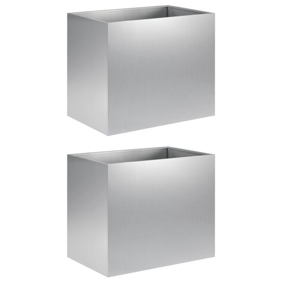Cache-pot de jardin 2 pc argenté 50 x 40 x 50 cm