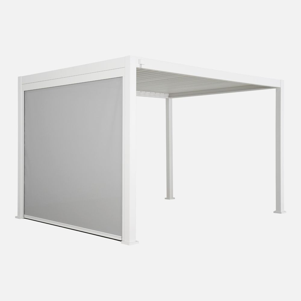 Pergola bioclimatique – triomphe – 4x3m, aluminium, à lames orientables + store 3m