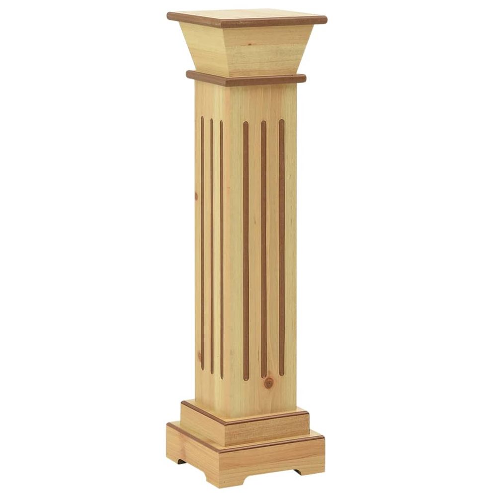 Support pour plantes pilier carré bois clair 17 x 17 x 66 cm mdf marron