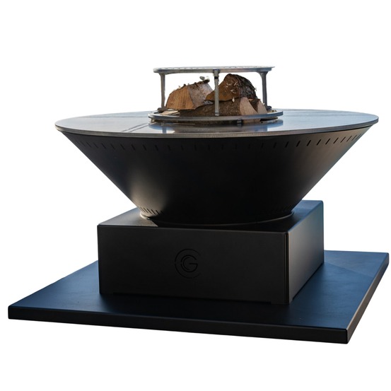 Festif pool double cuve aluminium - brasero 103cm noir - design moderne et épuré pour réchauffer vos soirées extérieures