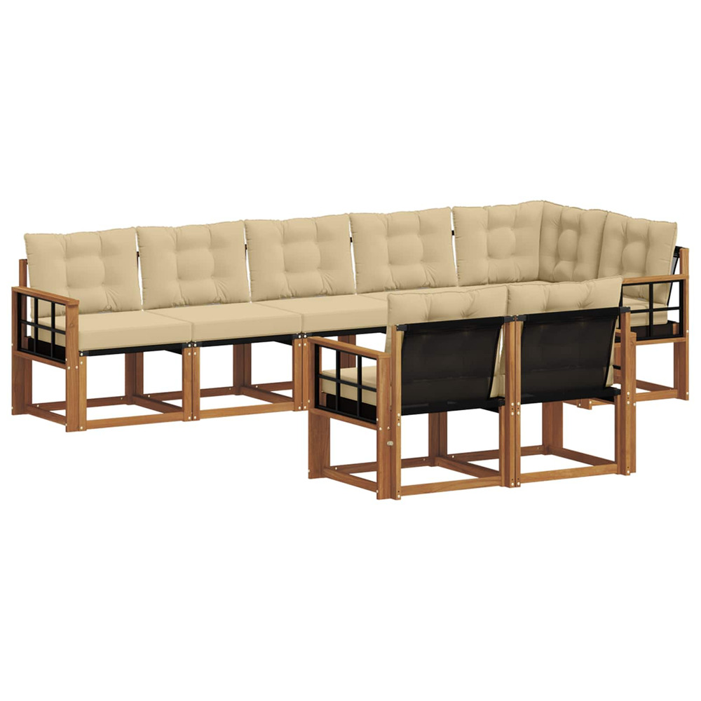 Ensemble de canapés d'extérieur 8 pcs naturel et beige