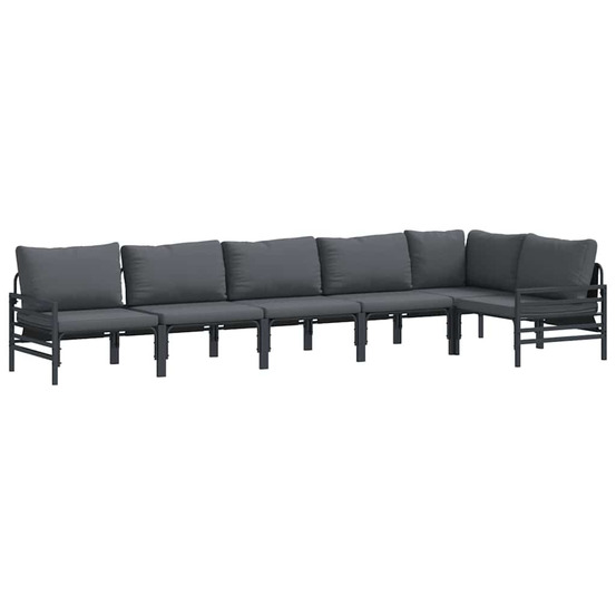 Ensemble de canapé de jardin anthracite acier