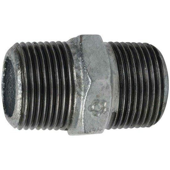 Mamelon mâle-mâle en fonte malléable galvanisée - 3/8''