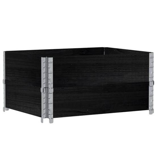 Jardinière bac lit surélevé plantes fleurs terrasse jardin 80 x 60 cm bois massif de pin noir