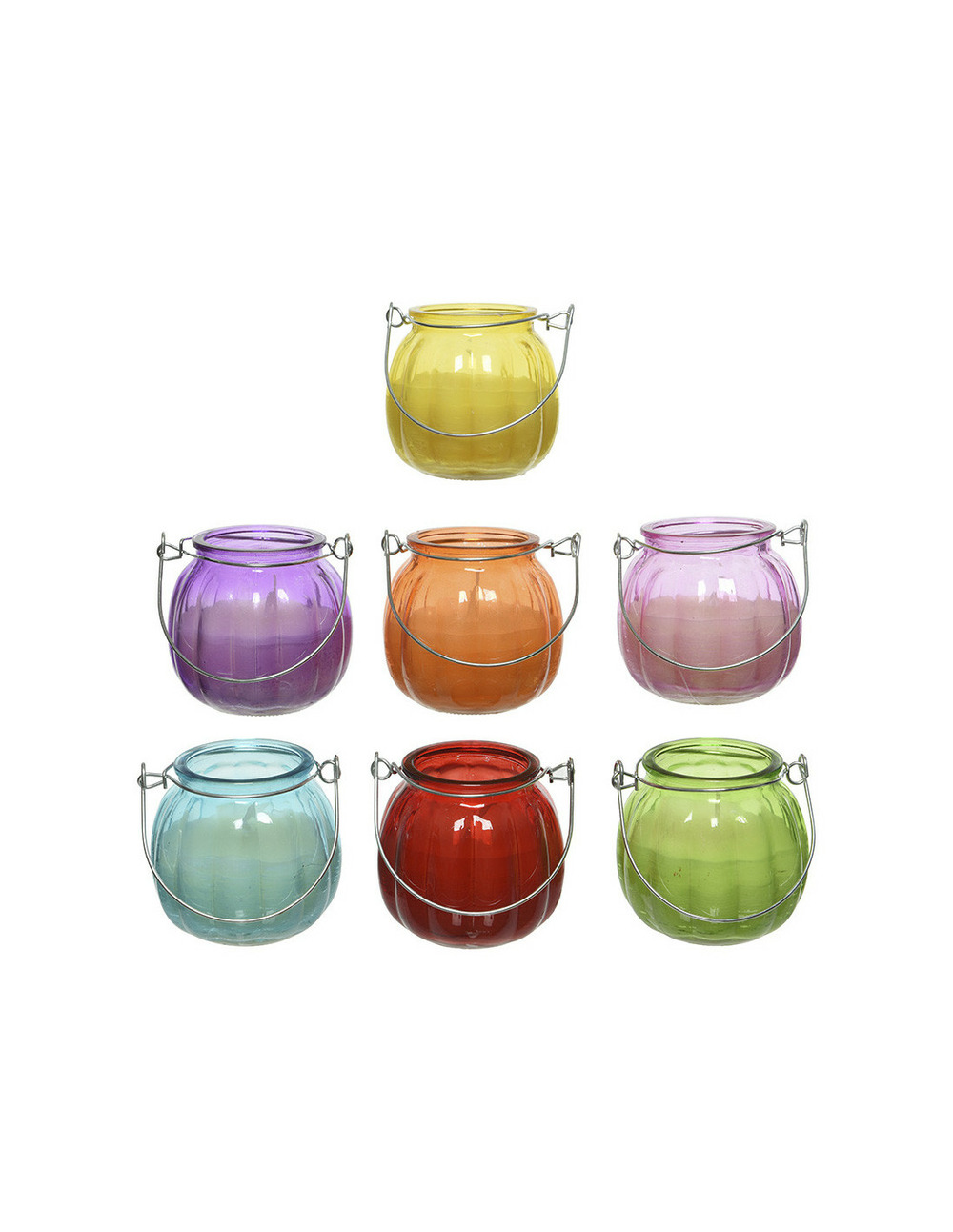 4 bougie à la citronelle avec pot en verre ø8x8cm couleurs assorties