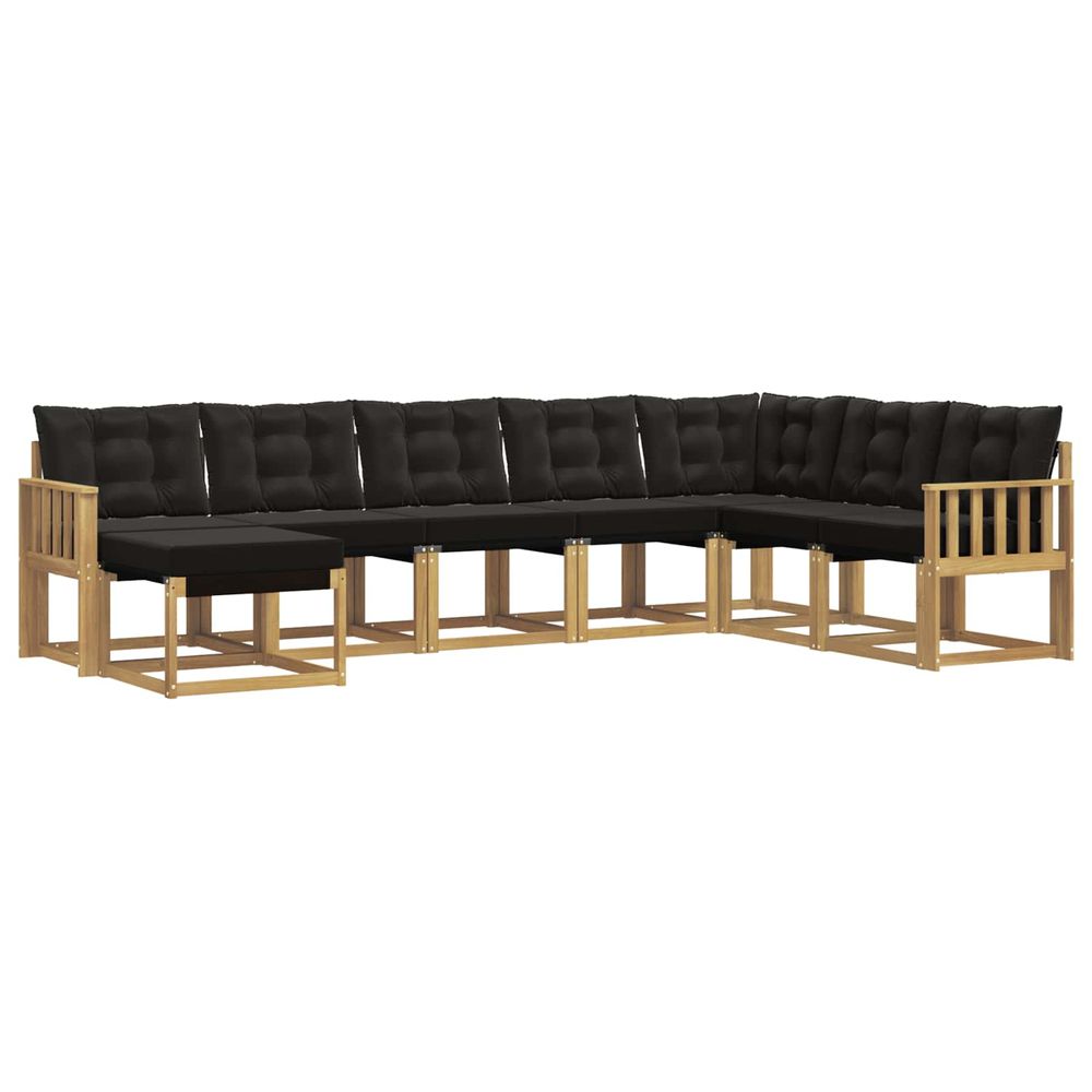 Ensemble de canapés d'extérieur 8 pc blanc et noir