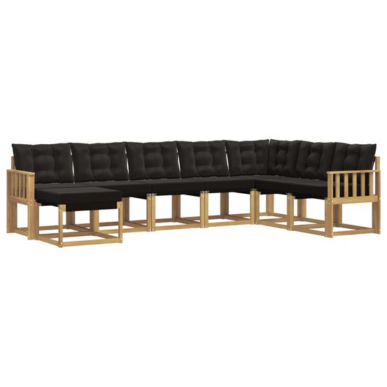 Ensemble de canapés d'extérieur 8 pc blanc et noir