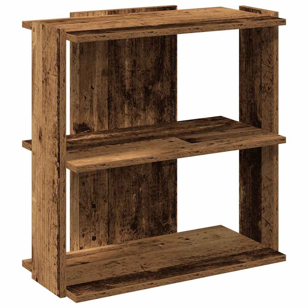 Bibliothèque à 3 niveaux vieux bois 60x30x60 cm bois ingénierie
