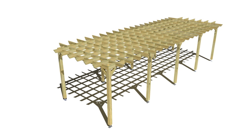 Pergola bois • 10m x 3m • indépendante • style retro • livraison comprise